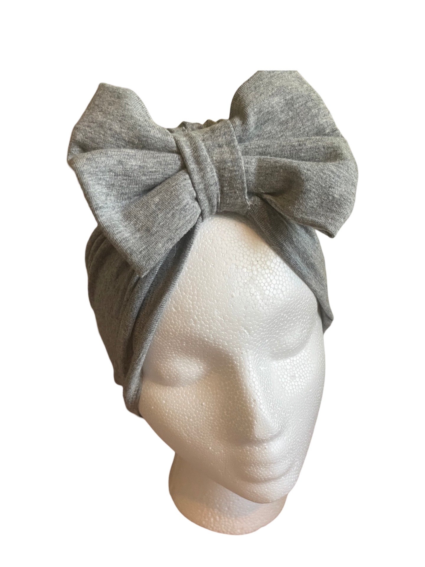 Cozy Grey Turban Hat for kids and adults