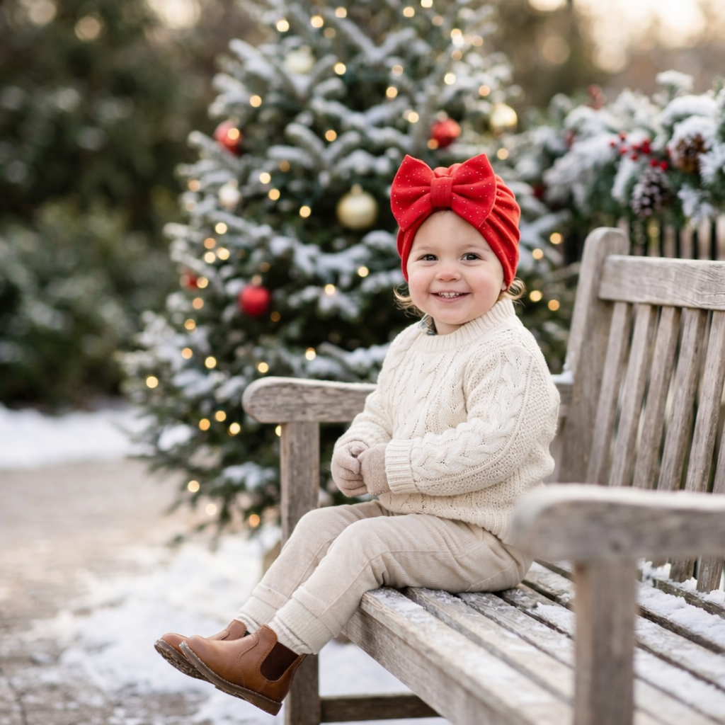 Red Bow Turban Hat | Baby to Adult | Mommy & Me