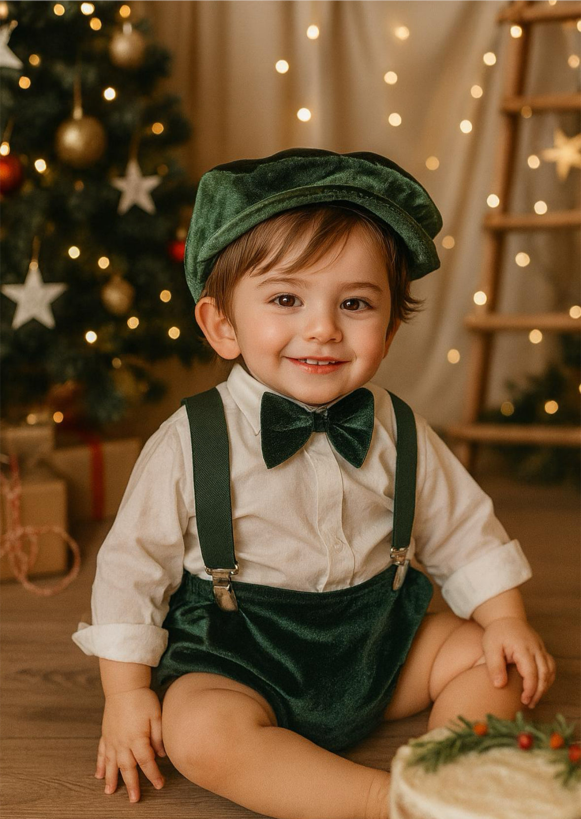 Velvet Christmas Cake Smash Outfit