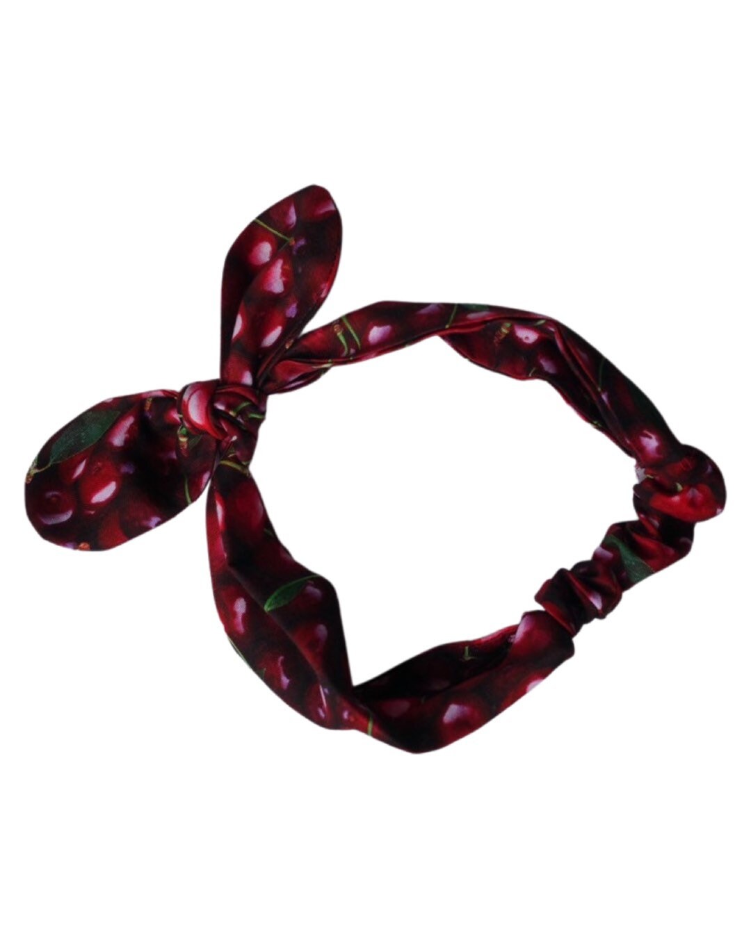 Cherry headband Top Knot headband adult headband girls hair band wide headband cherry top knot fabric headband pixie headband 40’s headband