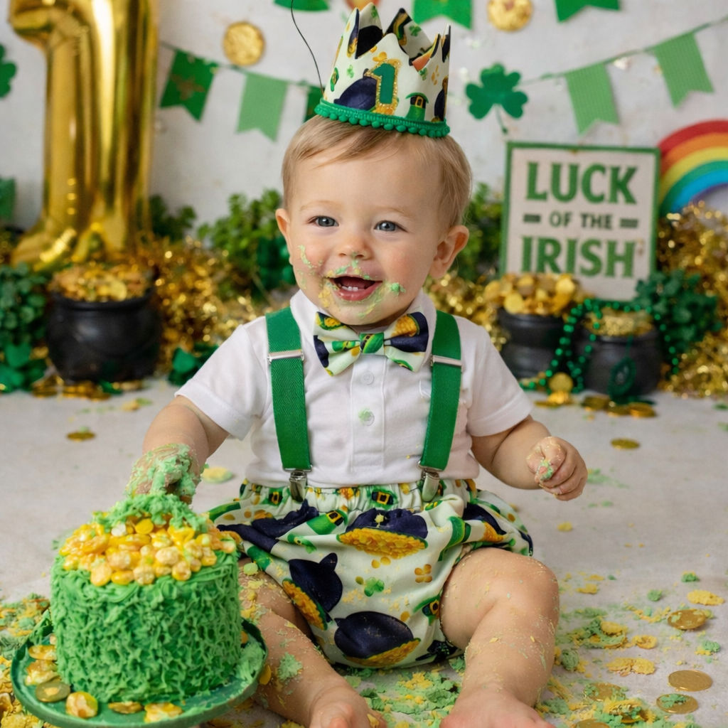 Lucky One Cake Smash for a Boy 1st Birthday