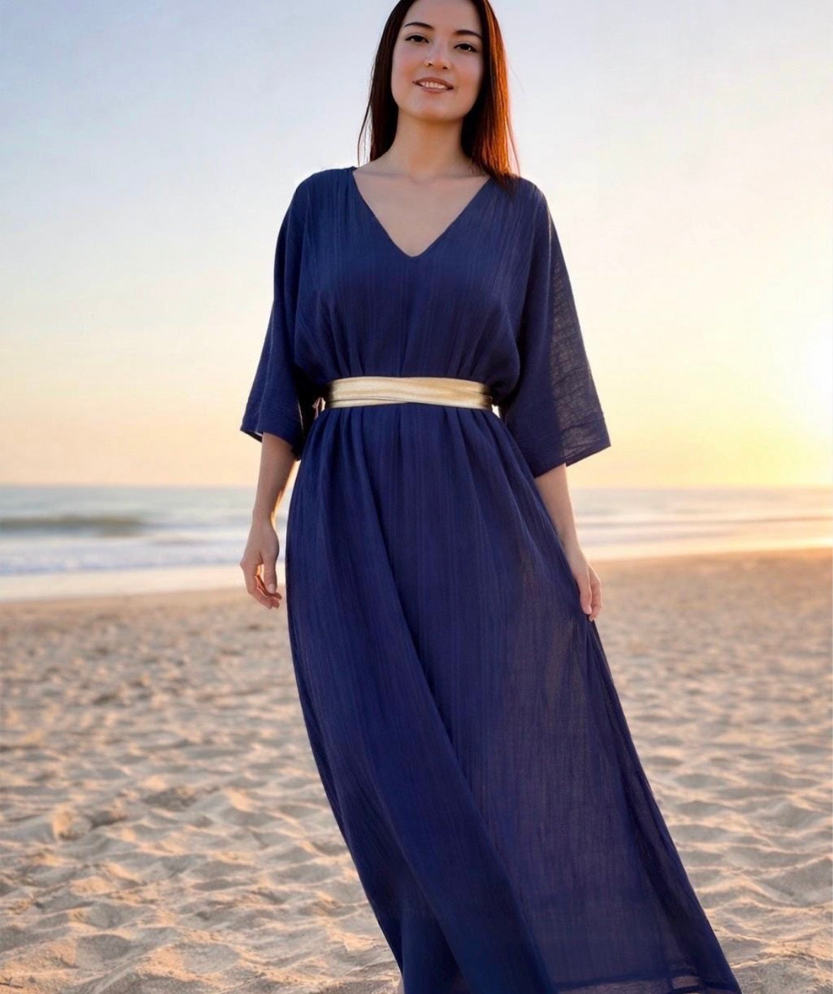 Womens crinkled Greek Chiton Maternity Dress