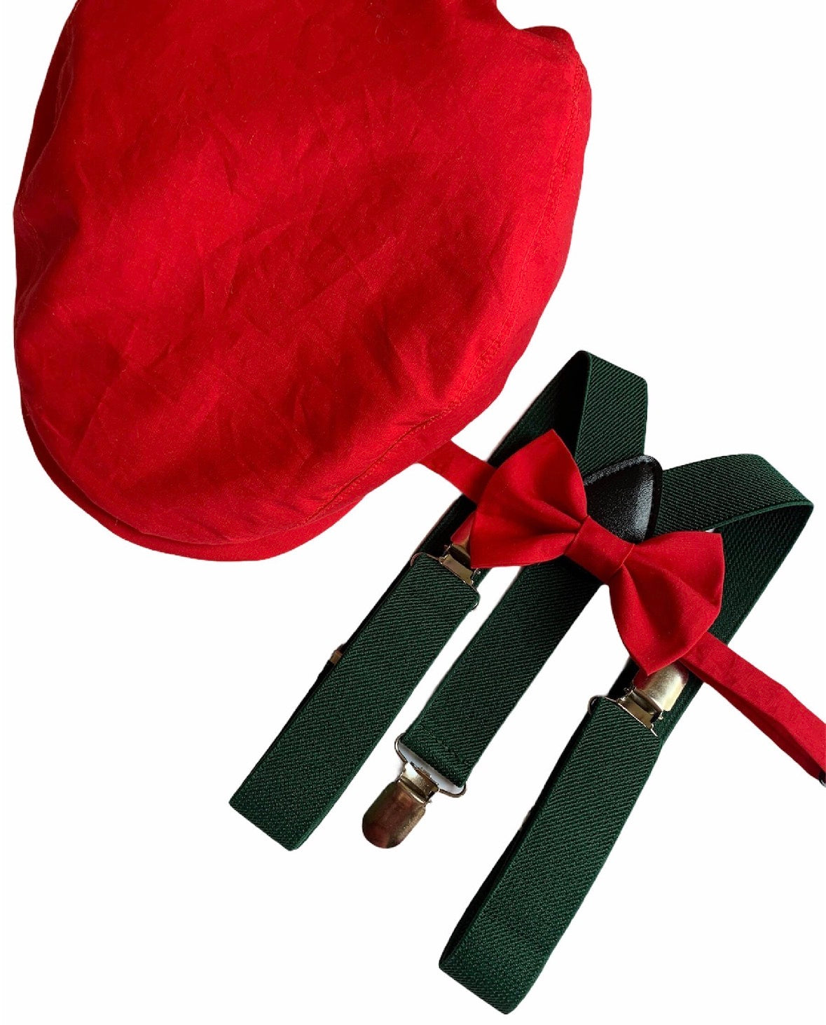 Red Flat Cap, Red Newsboy Hat, Birthday Boy Red Hat, Man Red Flat Cap Hat Gift, Christmas bow tie, red cap and bow tie, christams hat bow tie