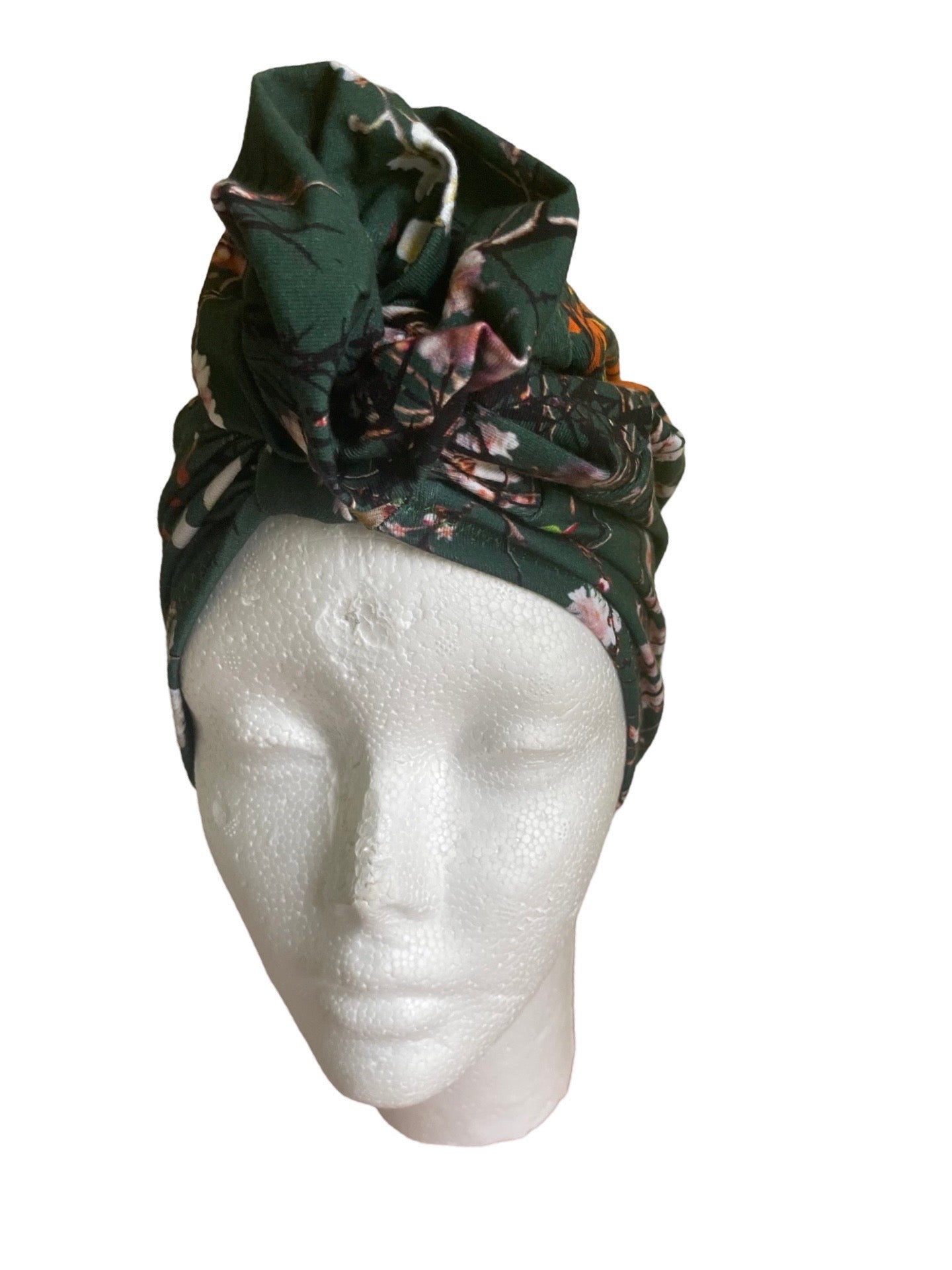 Hummingbird Cherry Blossom Floral Turban Headwrap for kids and women