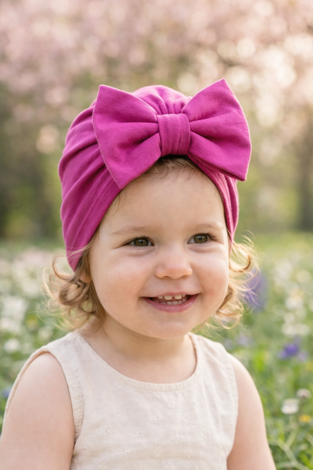 Fuschia Pink Bow Turban – Baby Headwrap
