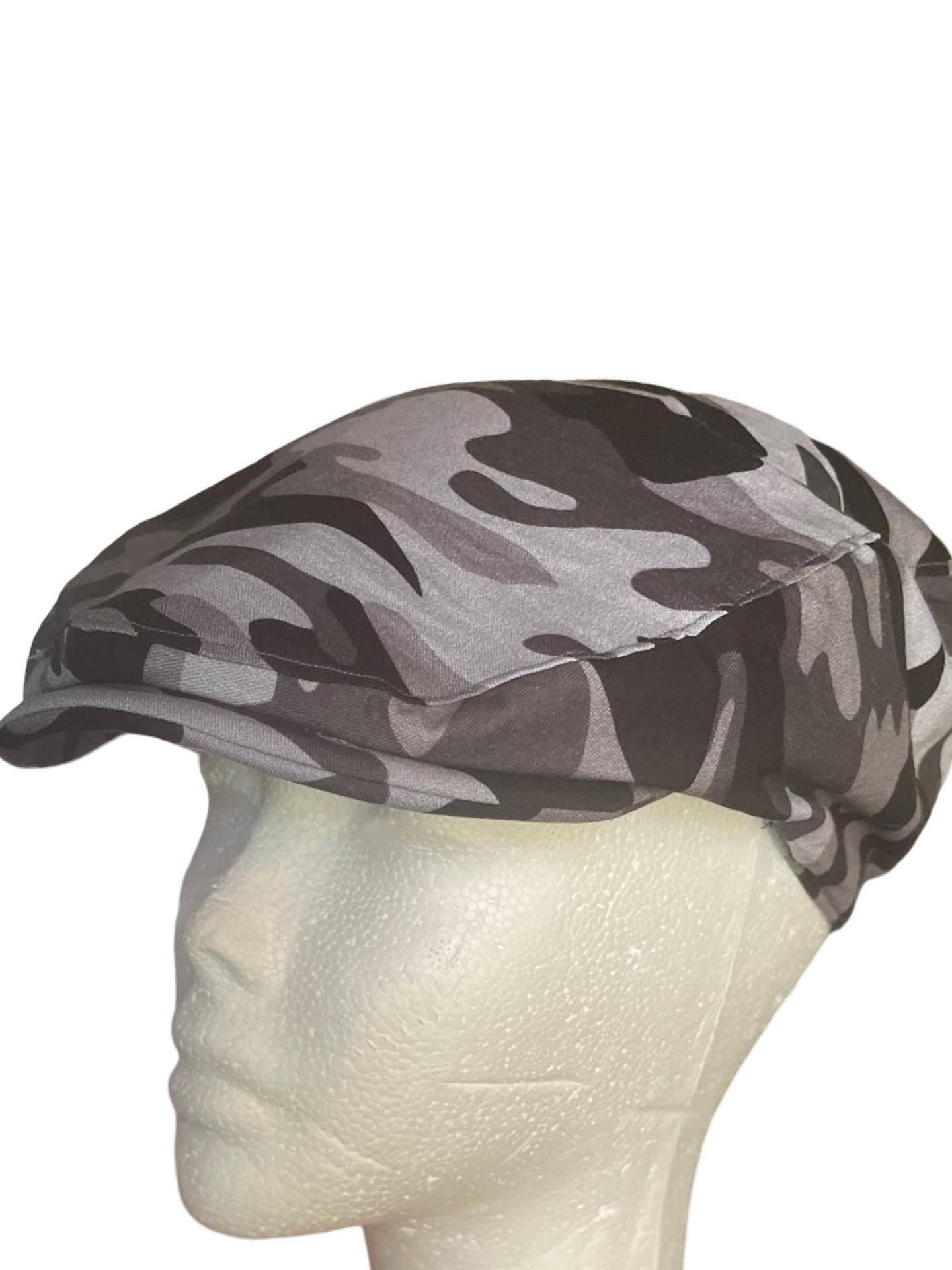 Camo Flat Cap, Camo Wedding Hat, Camo Newsboy Hat, Camouflage Mans Hat, Gray Brown Camo Ring Bearer Hat, Boy Camo Ivy Hat, Camo Jeff Hat