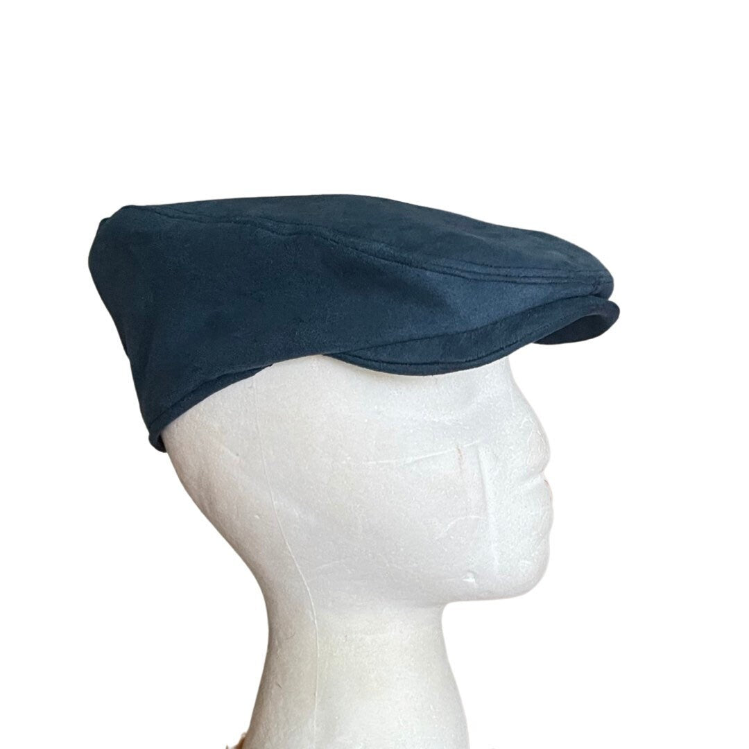 Suede Boys Flat Cap Hat Navy Blue Linen - Kids Peaky Blinders Cap - Baby Gatsby Hat - Toddler Newsboy Hat