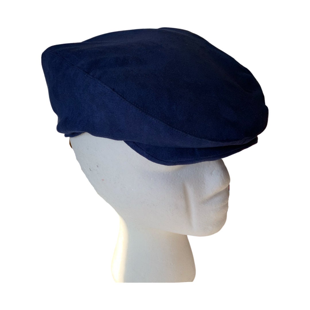Suede Boys Flat Cap Hat Navy Blue Linen - Kids Peaky Blinders Cap - Baby Gatsby Hat - Toddler Newsboy Hat