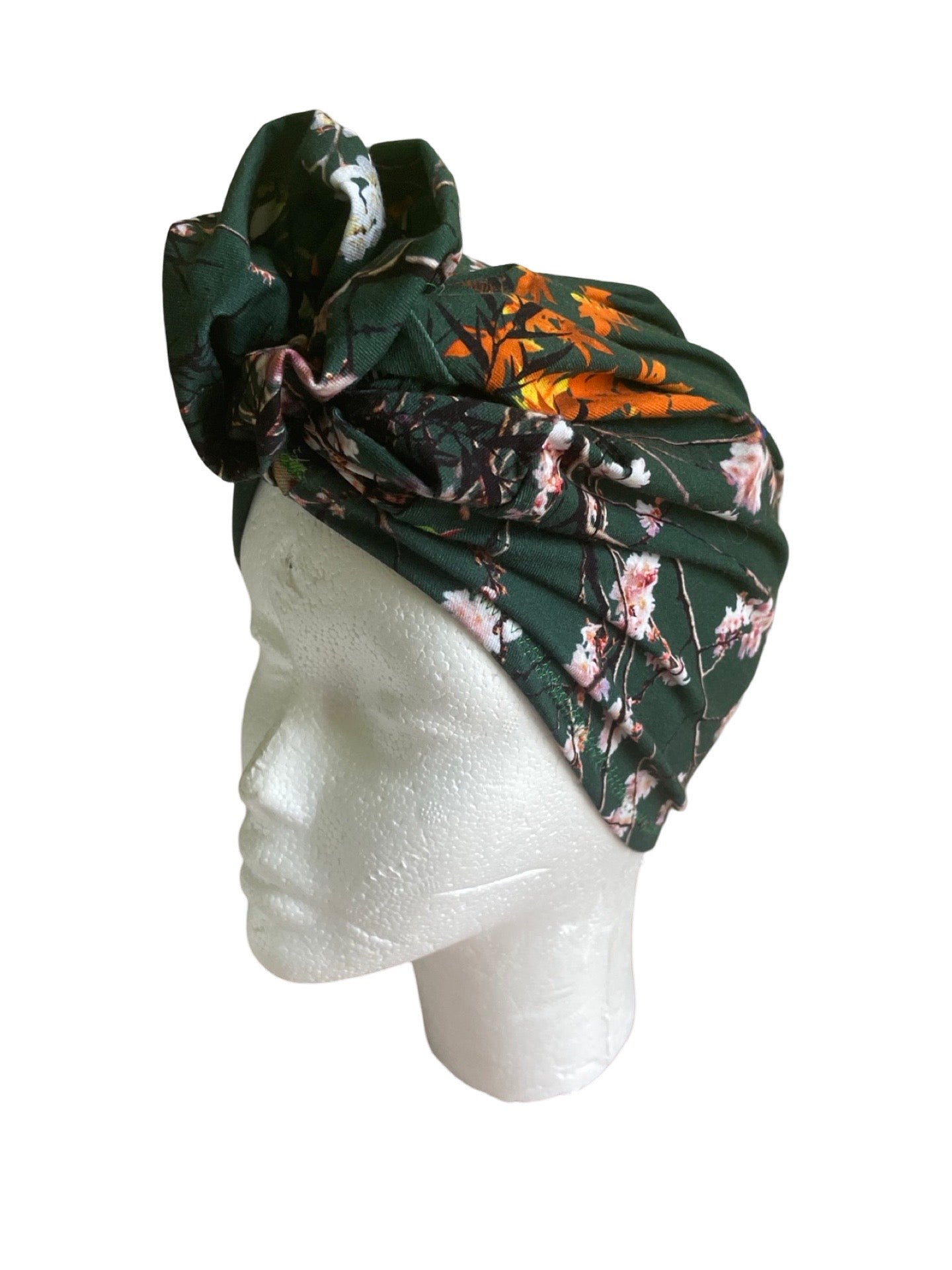 Hummingbird Cherry Blossom Floral Turban Headwrap for kids and women