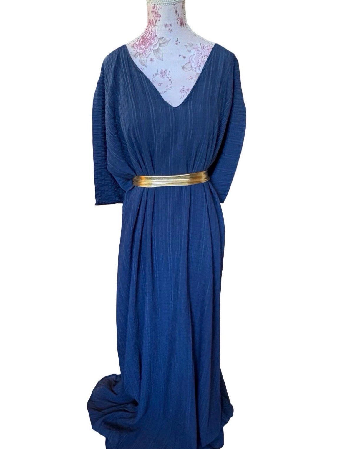 Womens crinkled Greek Chiton Maternity Dress