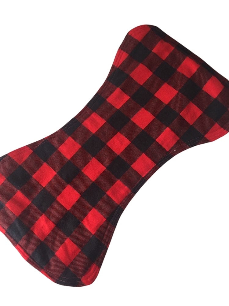 Red and Black Buffalo Plaid checkered Burp Cloth (makes a great Baby Shower Gift)