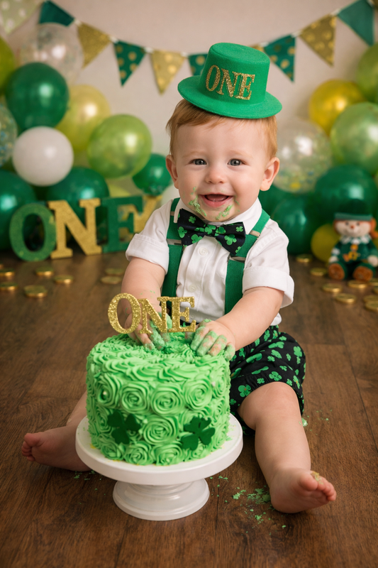 St. Patrick’s Day, Lucky One Cake Smash for Irish 1st Birthday