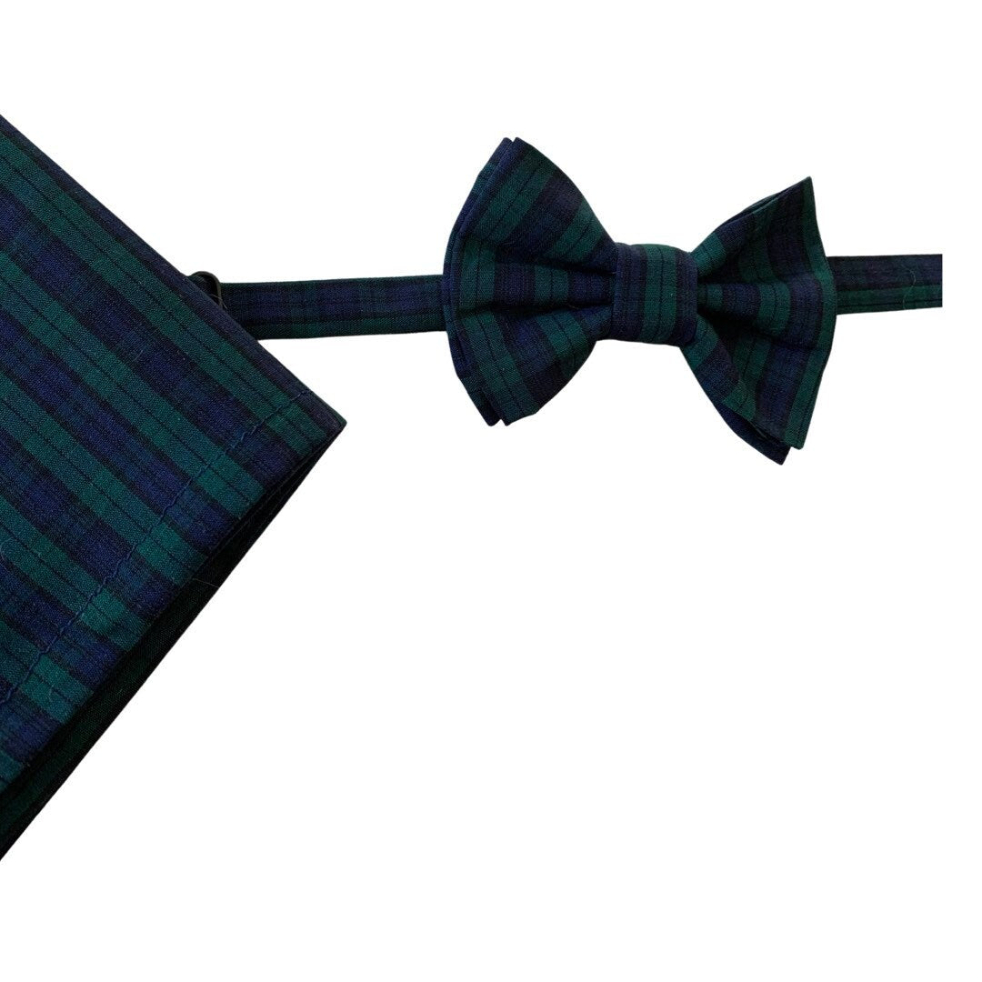 Green & Blue plaid bow tie, green plaid bow tie, boy's green bow tie, boy's bow tie, baby bow tie, toddler bow tie, christmas bow tie