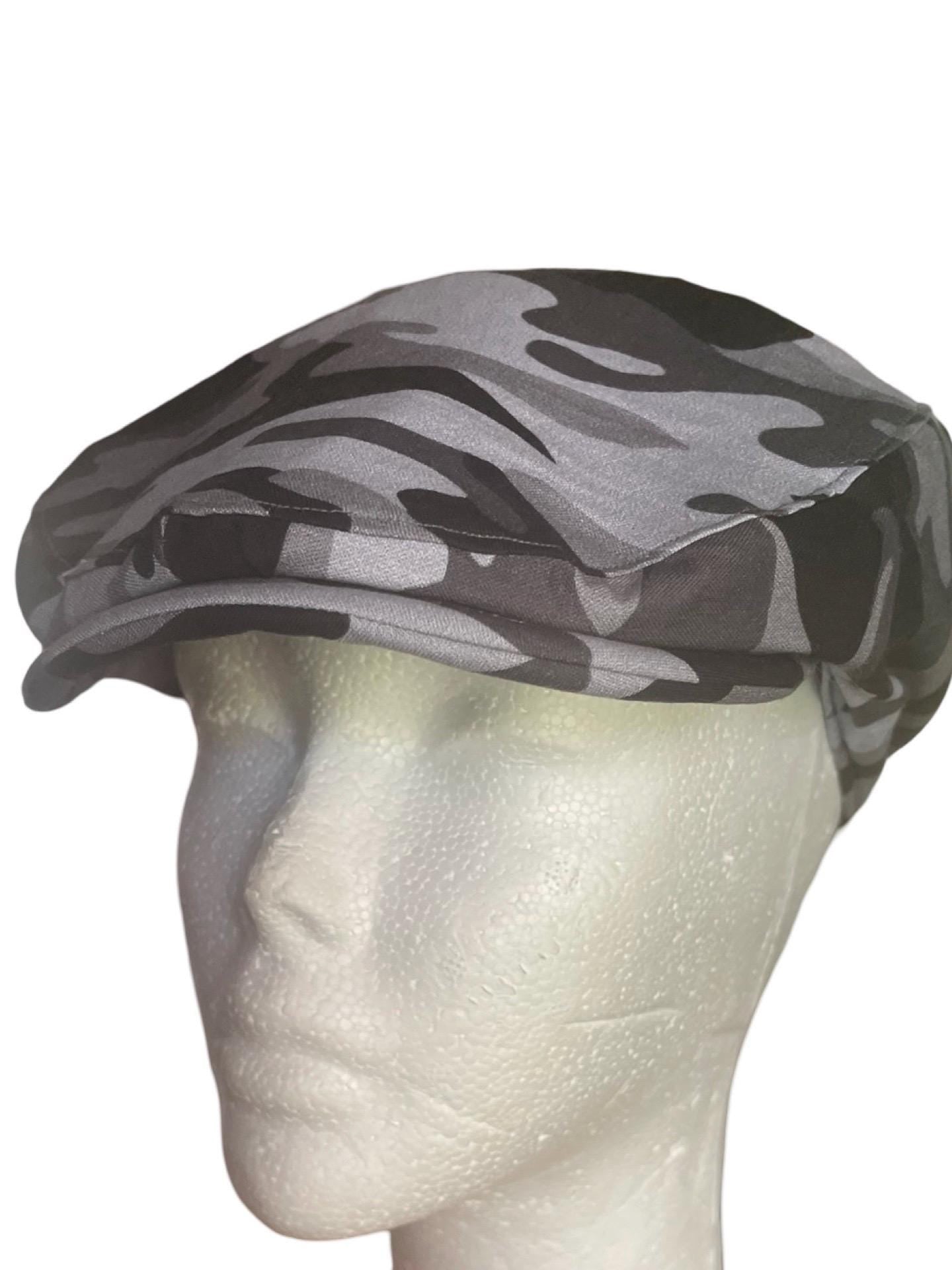 Camo Flat Cap, Camo Wedding Hat, Camo Newsboy Hat, Camouflage Mans Hat, Gray Brown Camo Ring Bearer Hat, Boy Camo Ivy Hat, Camo Jeff Hat