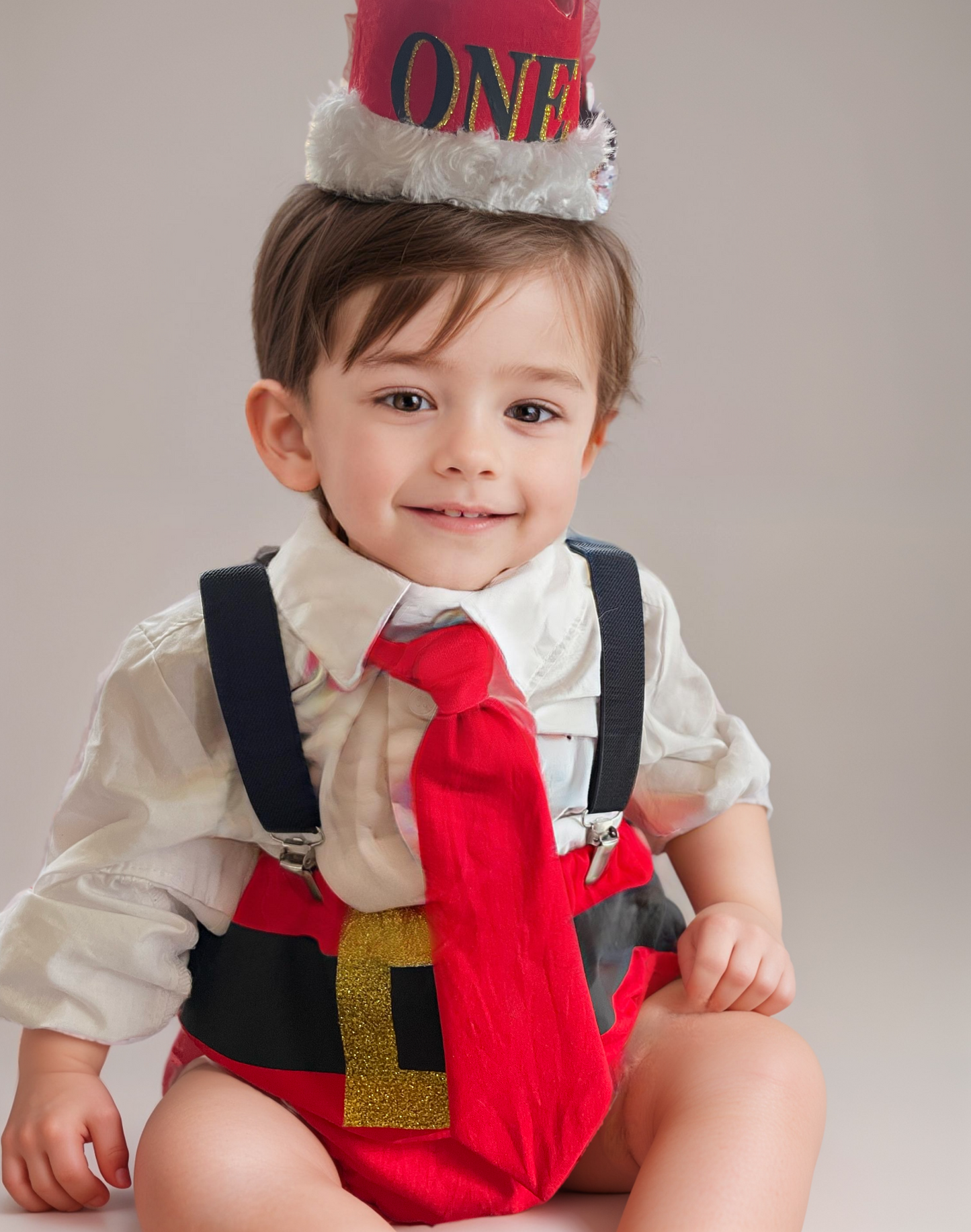 Christmas Santa cake smash outfit for 1st birthday party