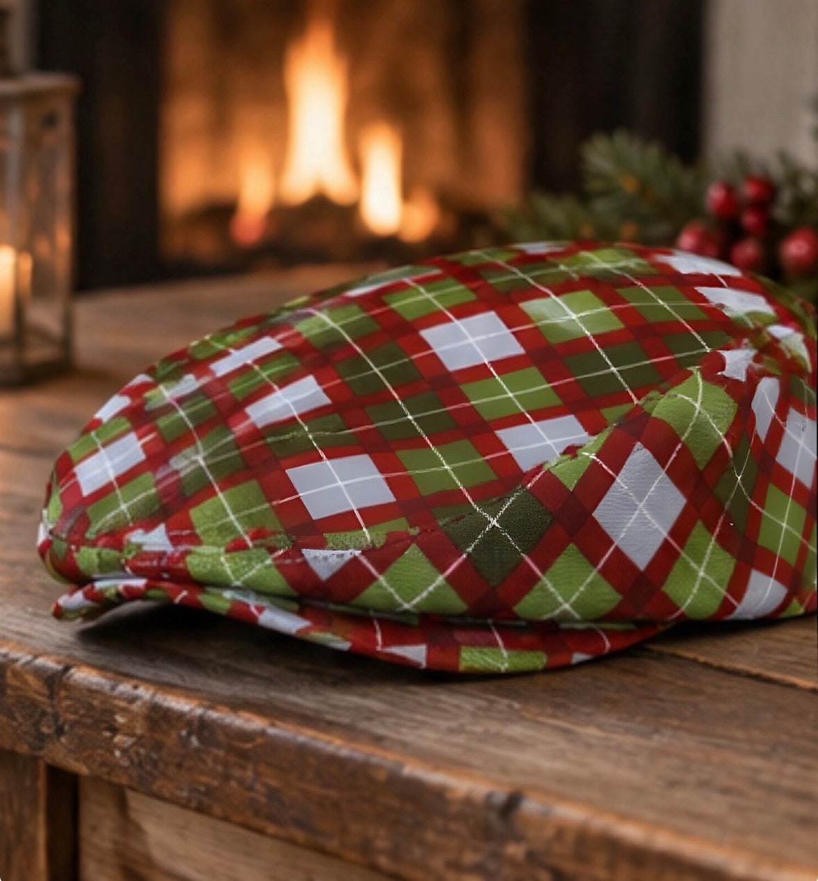 Argyle Green red Christmas Flat Cap, Peaky Blinders Hat, Baker Boy cotton Hat,Irish flat cap, Gatsby Hat, Summer Men Hat, Christmas flat cap