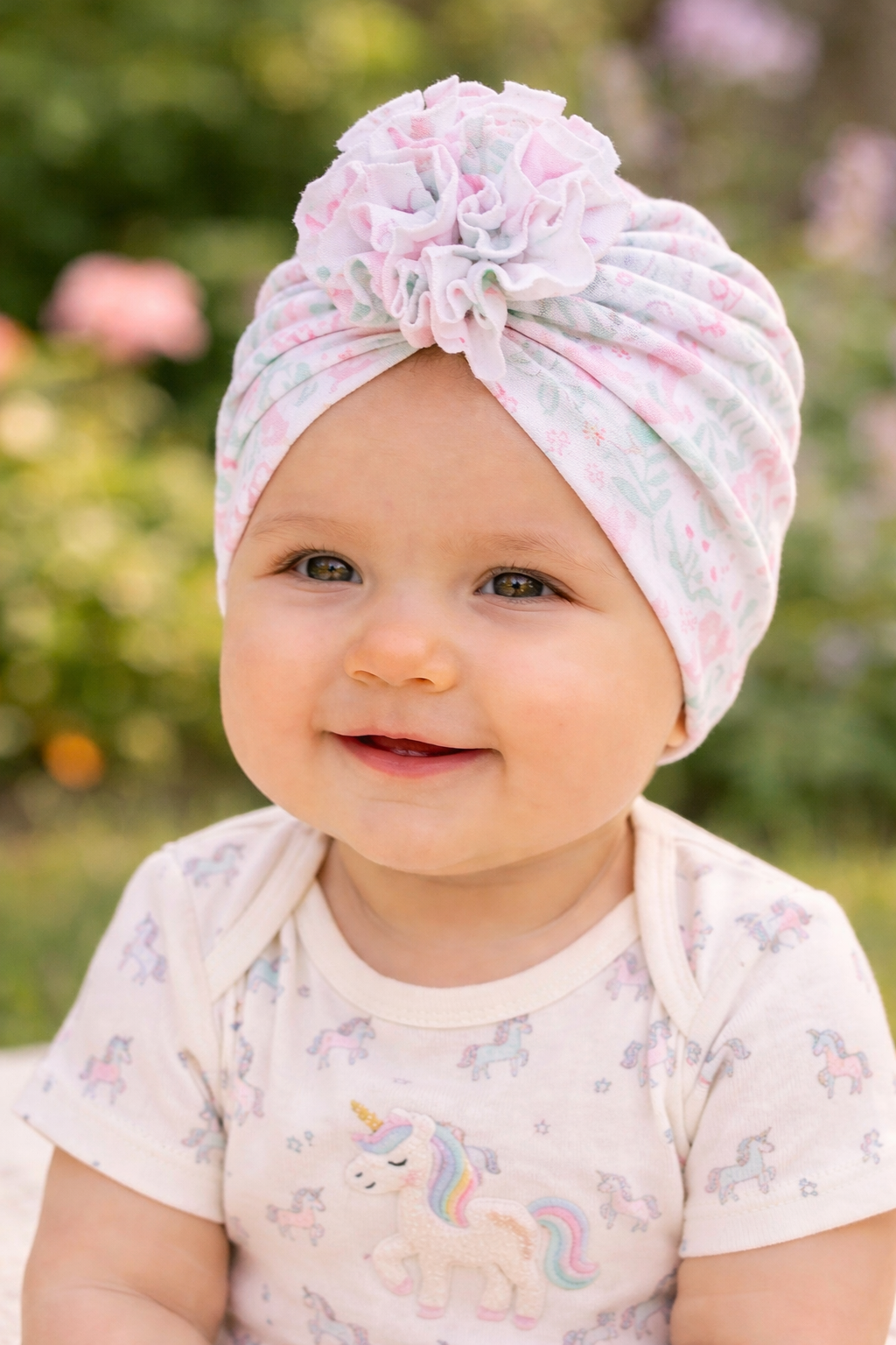 Unicorn Turban Ruffle Hat – Baby Girl Headwrap
