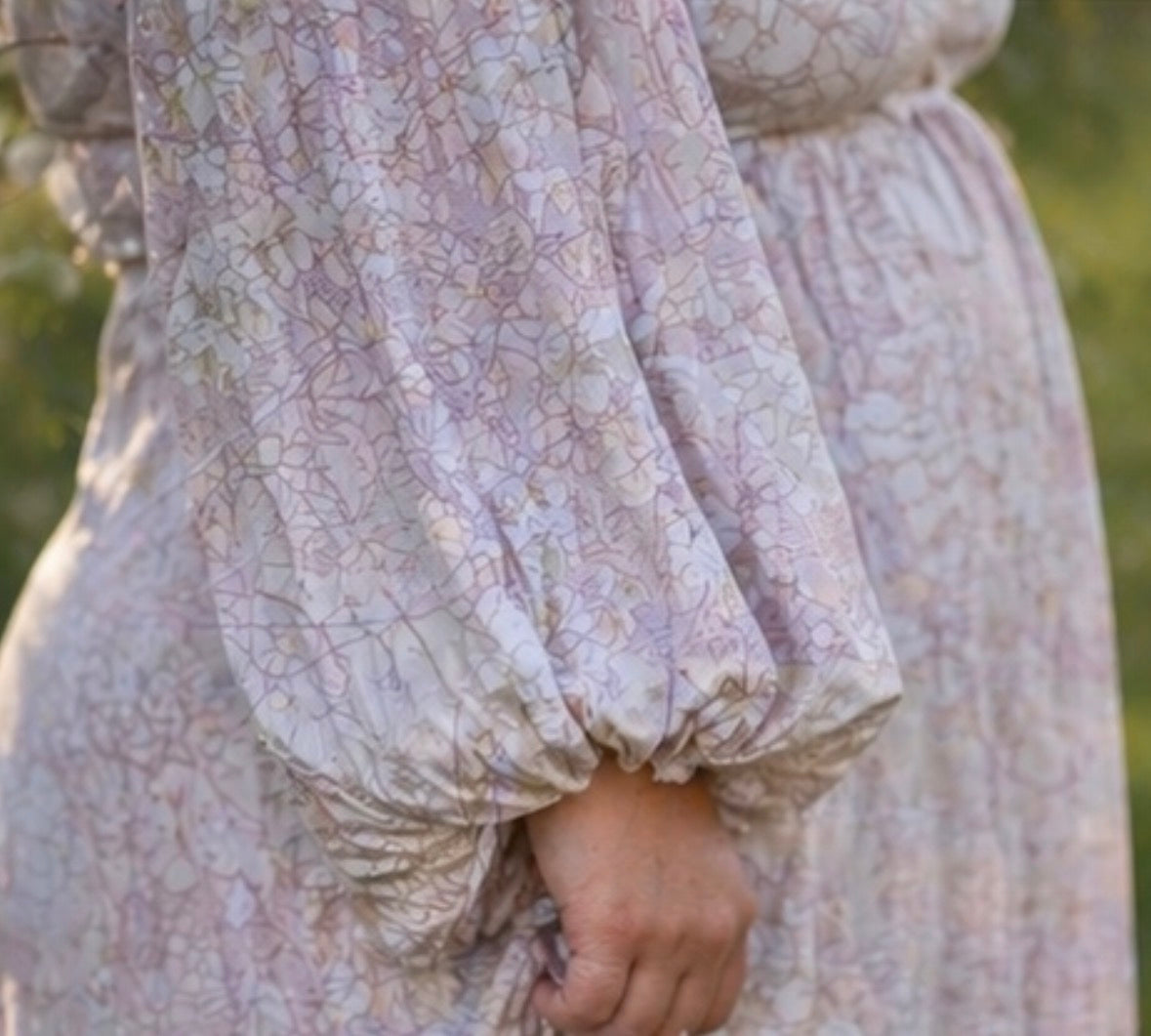 Off-Shoulder Romantic Maxi Dress – Handmade Flowing Sleeve Gown