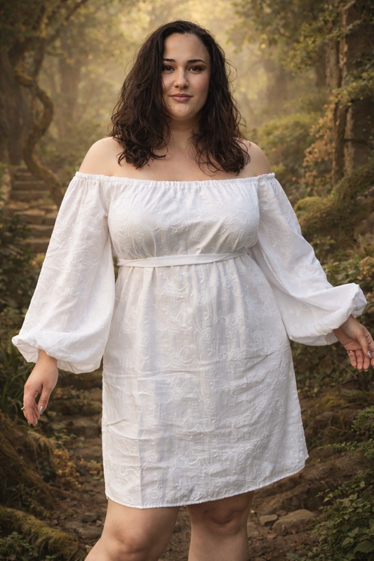 Selena puff sleeve embroidered bohemian gypsy dress