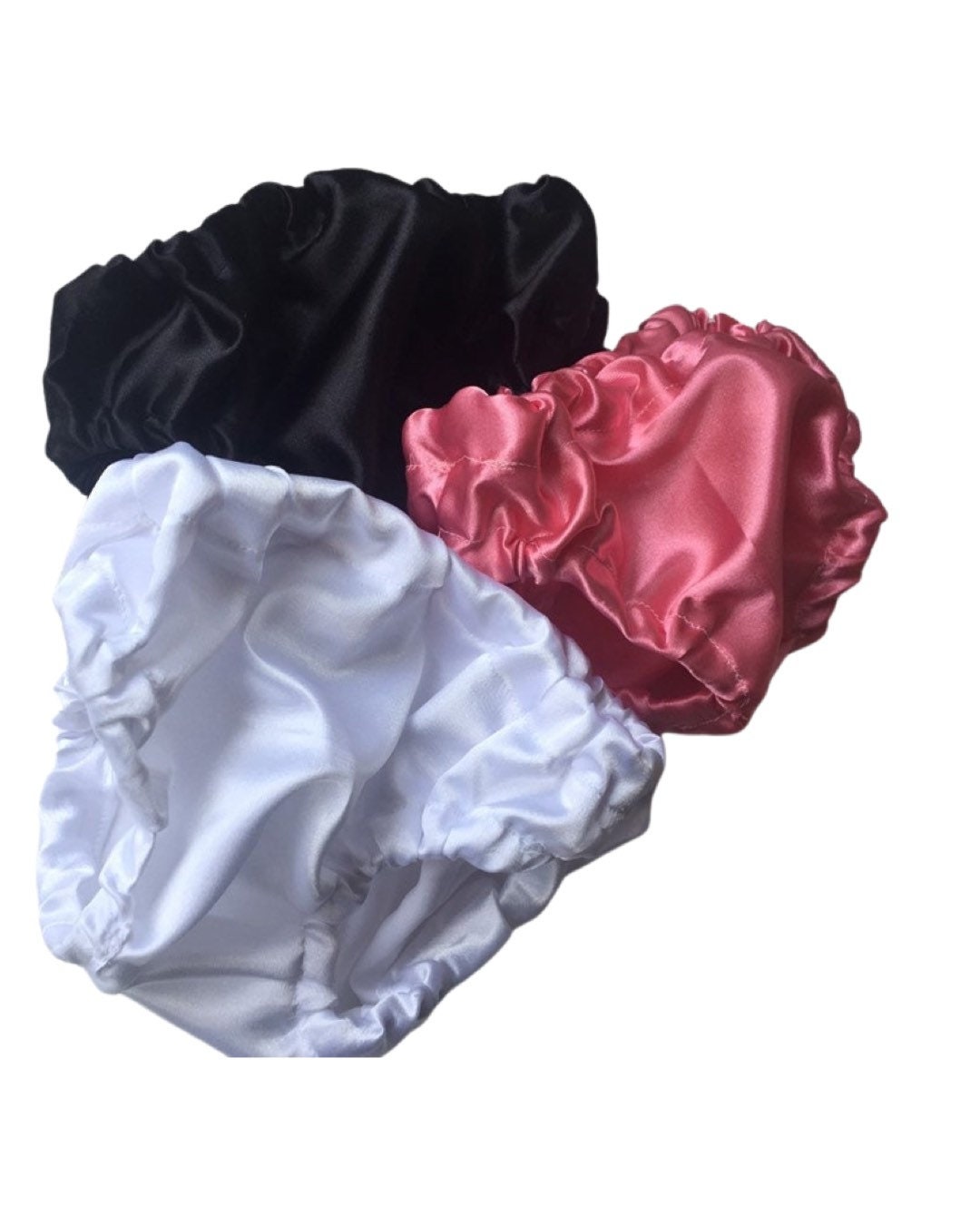 Baby girl bloomers SET OF 3, satin bloomers, baby bloomers - satin fabric - satin diaper cover- plain diaper cover - satin bottoms