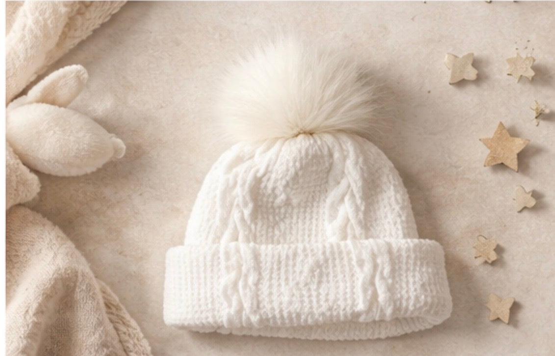 Matching Mommy & Me Pom Pom Toques | Soft Knit Winter Beanies for Mama & Baby