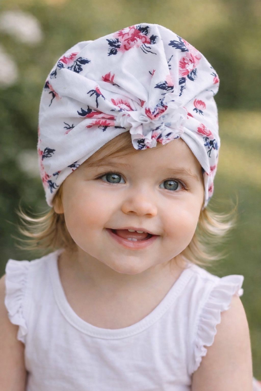 Soft Floral Baby Turban Ruffle Hat – Newborn & Infant Headwrap