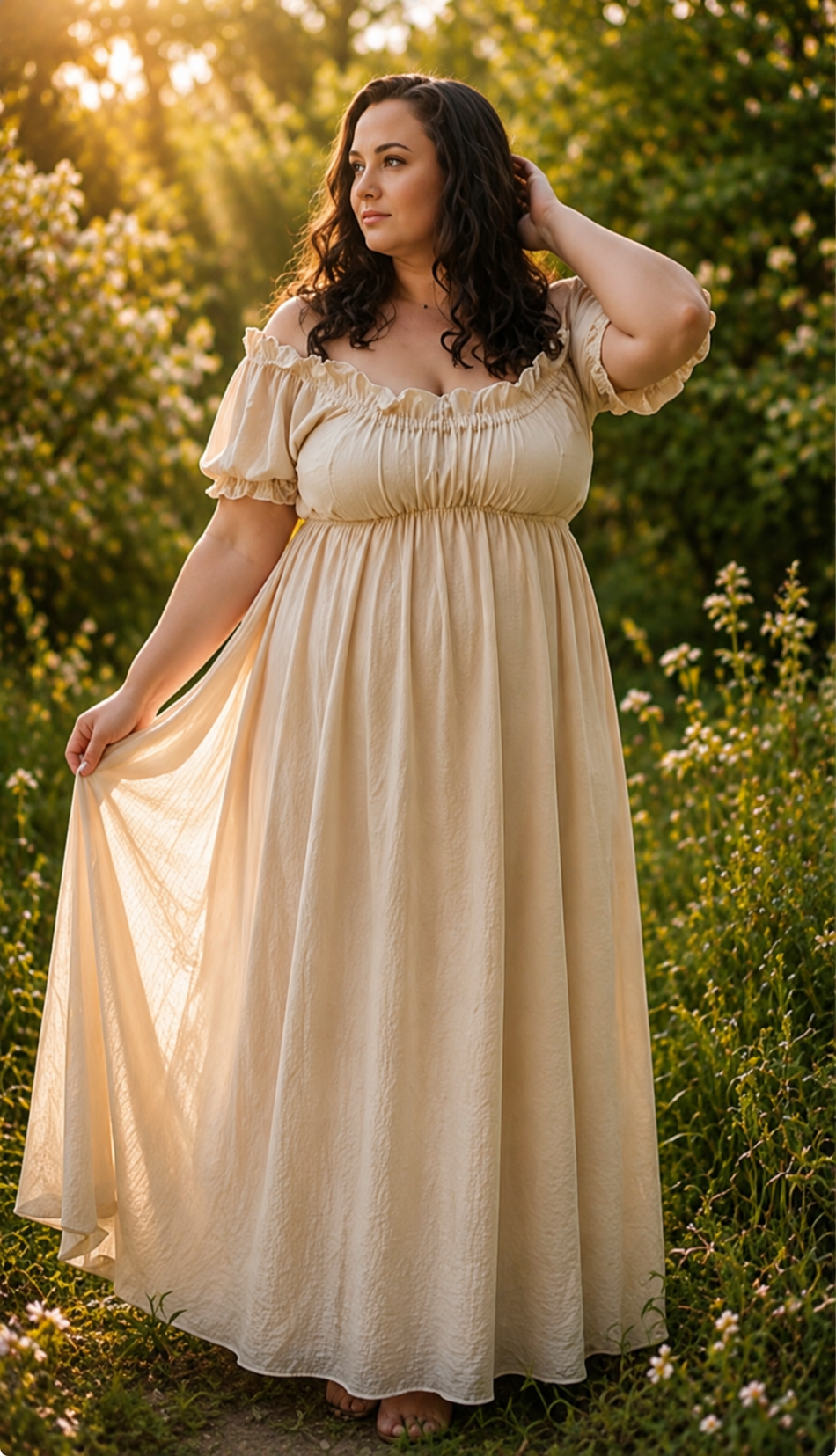 Regency Gown - Crinkled knit long dress - 1800s gown - Vintage Style Gown - Puckered Dress Full Length- choose your colour