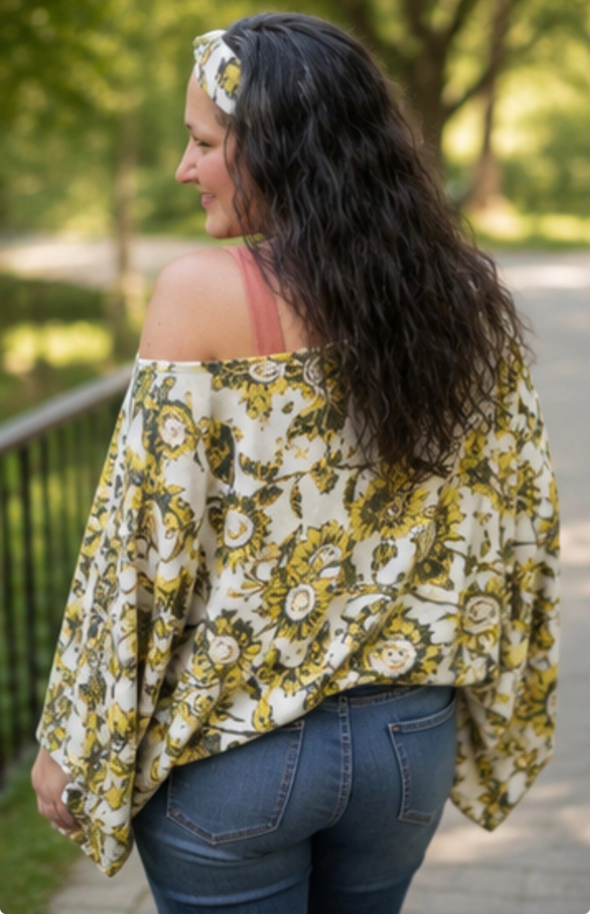 Bat wing Off Shoulder Top, one size sweater, bat wing sleeve blouse, oversized sleeves, off shoulder knit sweater, Womens sweater, sunflower