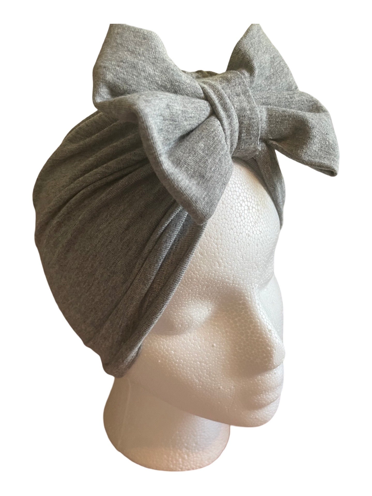 Cozy Grey Turban Hat for kids and adults