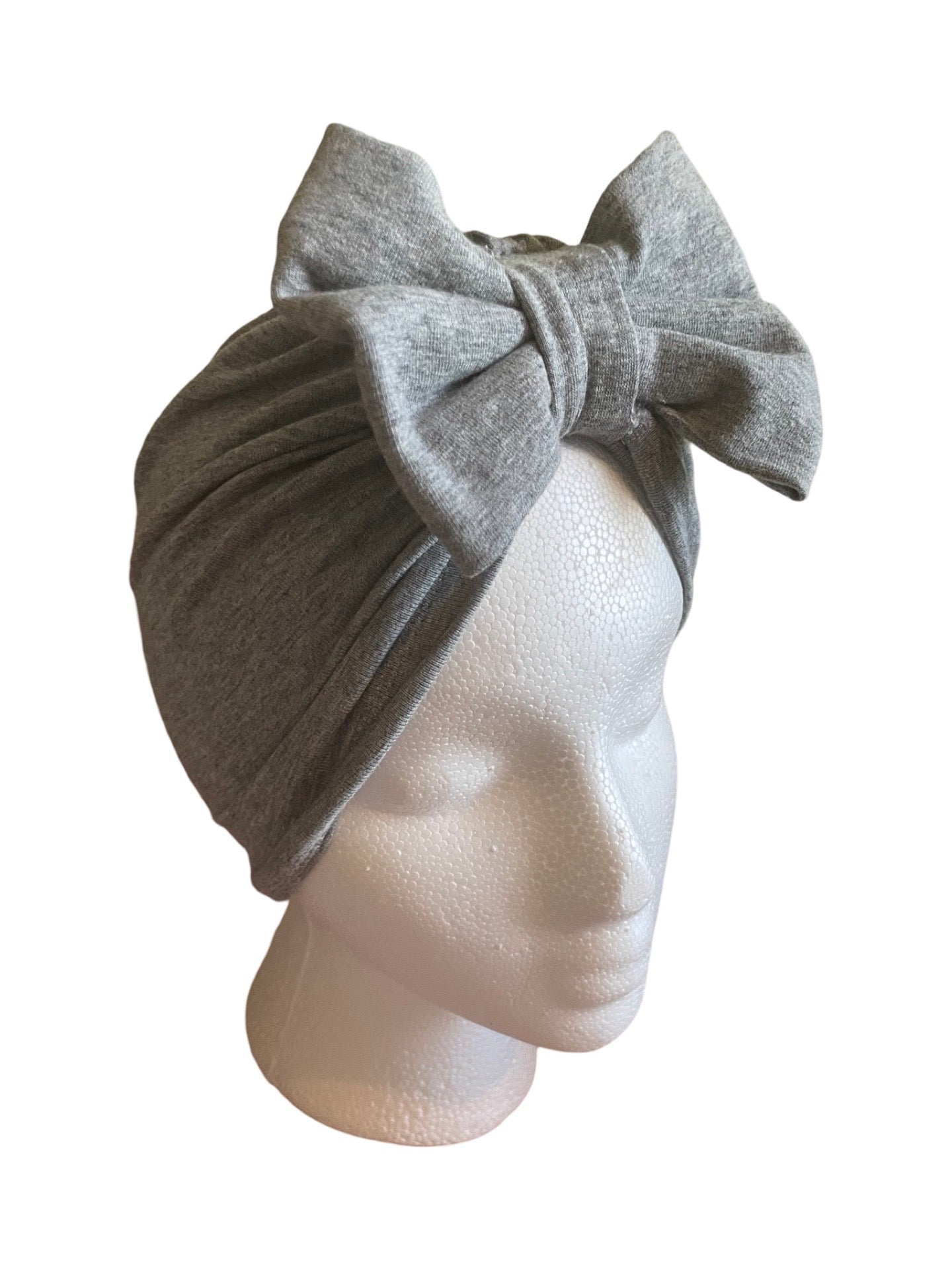 Cozy Grey Turban Hat for kids and adults