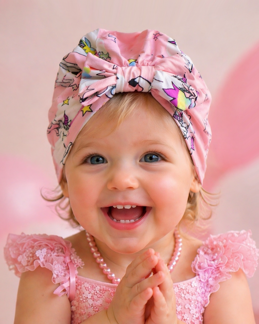 Unicorn Bow Turban Hat – Baby Girl Headwrap