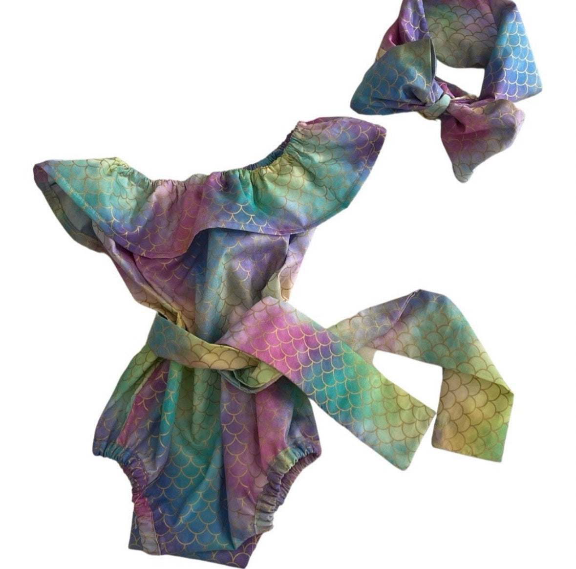 Mermaid romper for a First Birthday Outfit