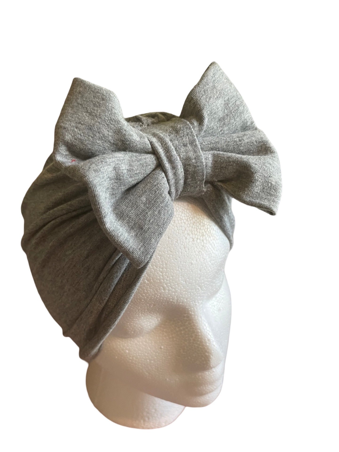 Cozy Grey Turban Hat for kids and adults