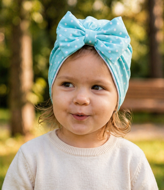 Boho Polka Dot Turban Hat / Baby Girl Toddler Adult Head Wrap / Baby Shower Christmas Gift