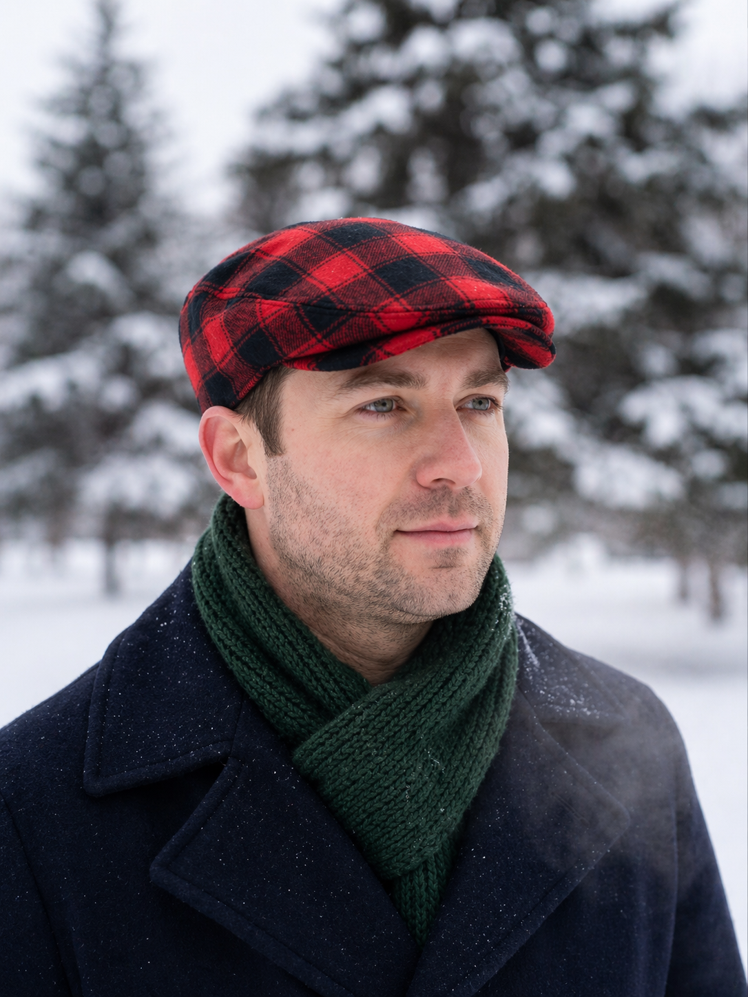 Buffalo Check Plaid Flat Cap