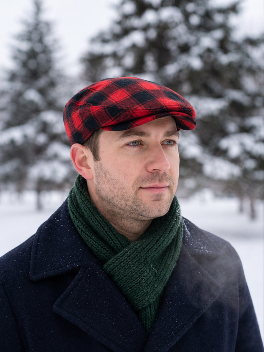 Buffalo Check Plaid Flat Cap
