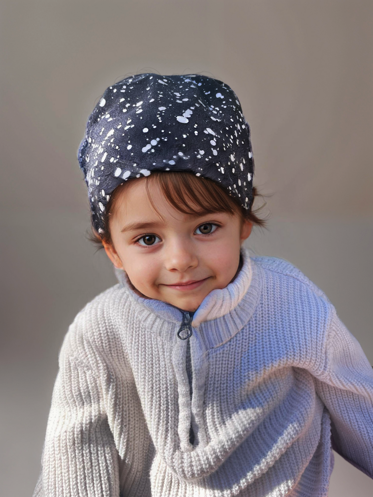 Paint splatter Bamboo slouchy Beanie for kids and adults