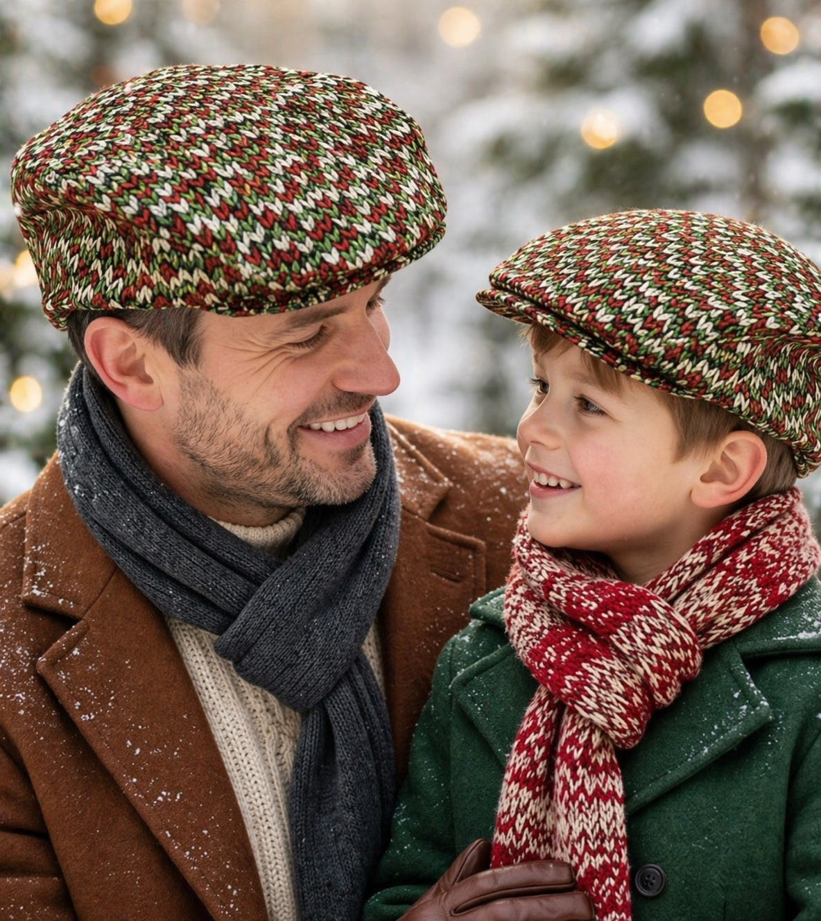 Knit Look Flat Cap | Textured Woven Style Newsboy Hat | Baby Toddler Boy Winter Hat | Christmas Holiday Cap