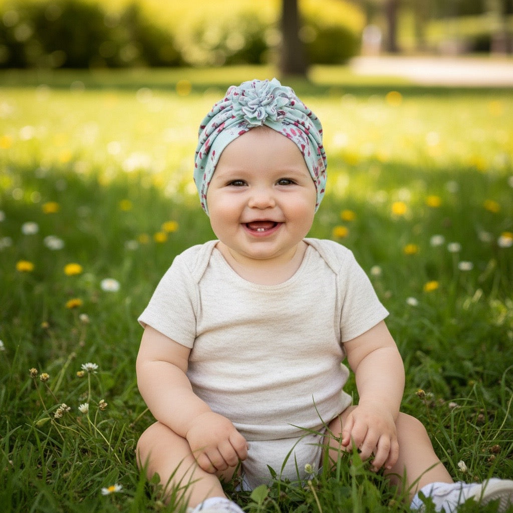 Baby girl, newborn hospital hat, newborn hat, newborn hats baby ruffle girls hospital beanie pink flower