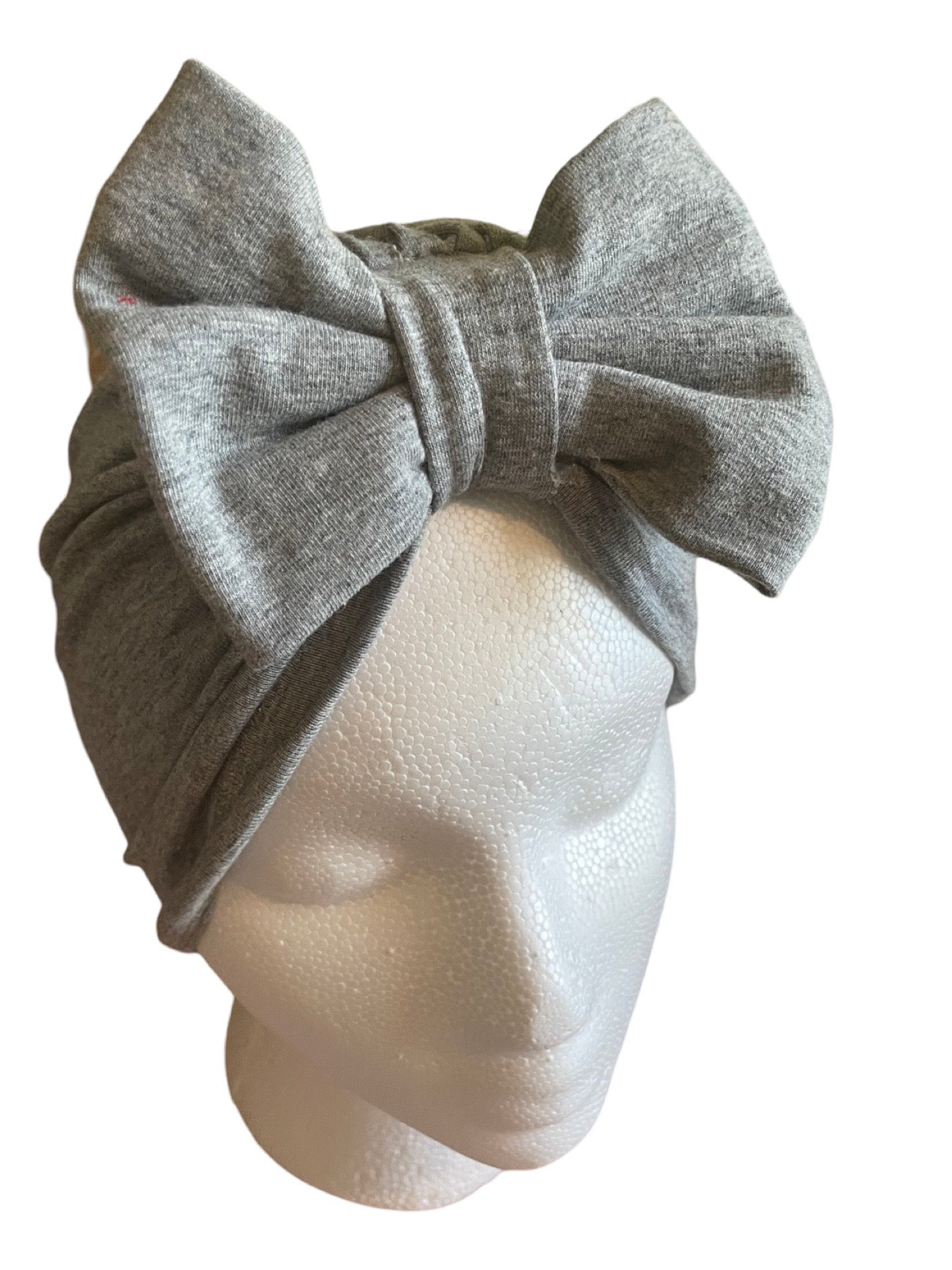 Cozy Grey Turban Hat for kids and adults