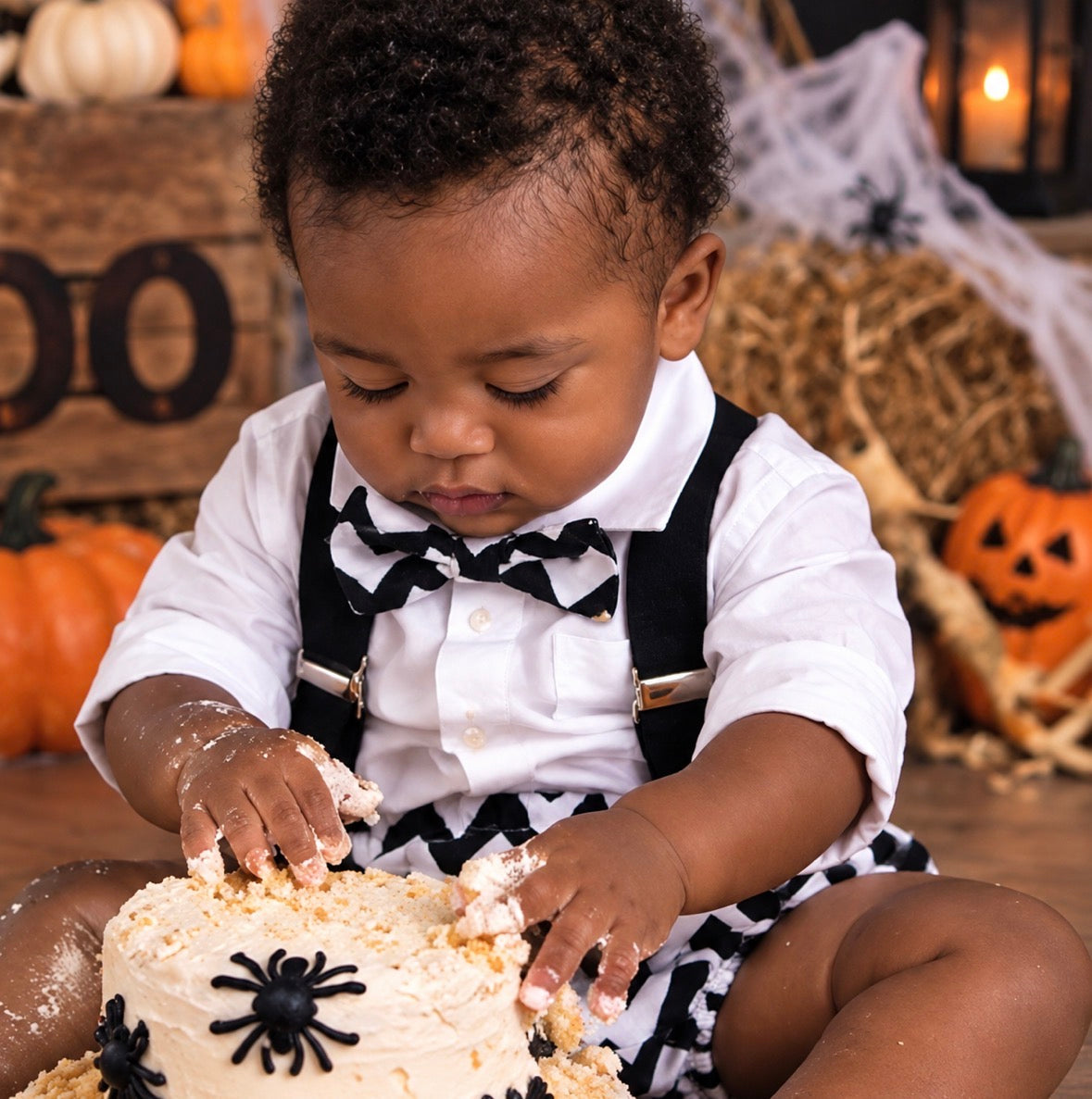 Chevron Cake Smash Outfit -1st Birthday- Bloomer, suspenders, bow tie