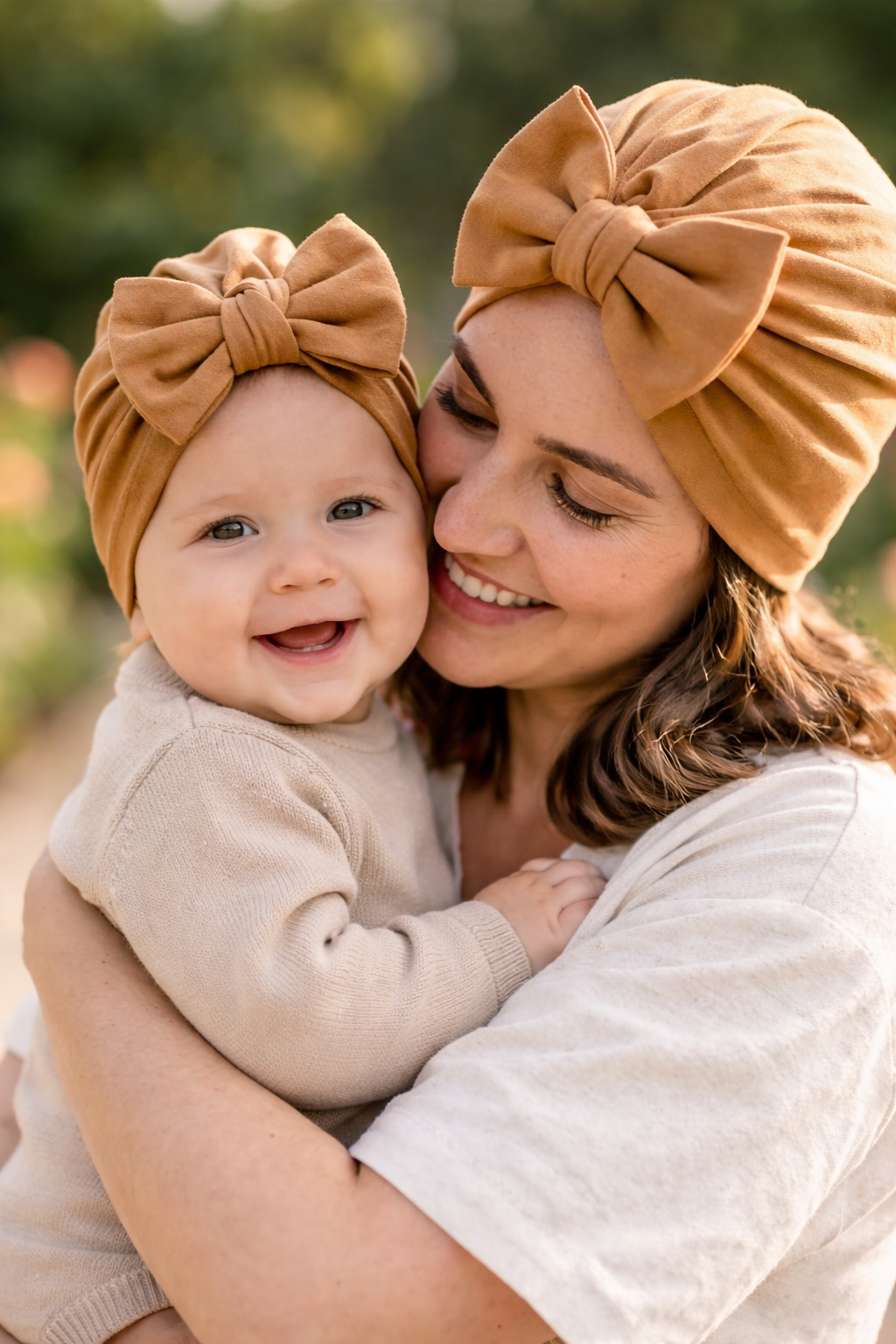 Mocha Bow Turban Hat – Mommy & Baby Headwrap