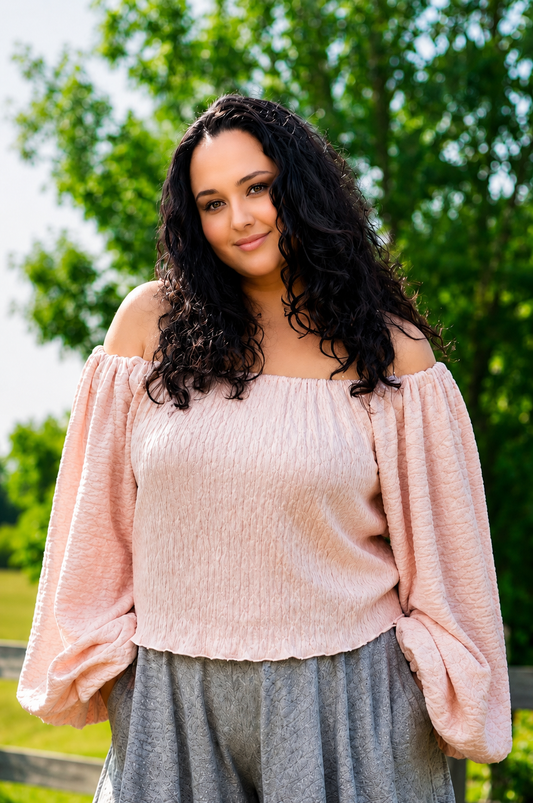 Milkmaid Off Shoulder Top, plus size sweater, lantern sleeve blouse, oversized puff sleeve, off shoulder knit sweater, Womens sweater, soft