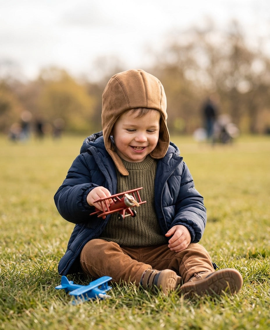 Baby Boy Toddler Aviator Hat Pilot hat prop pilot hat bomber hat in brown, Children’s Photography Prop
