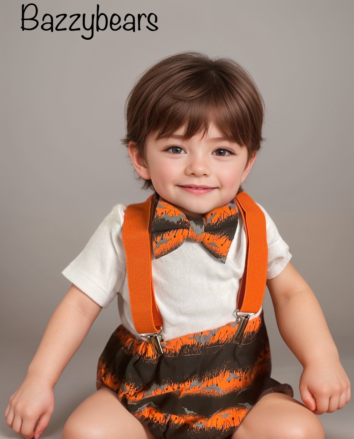 Baby Boy cake smash outfit for a Halloween bat themed birthday party