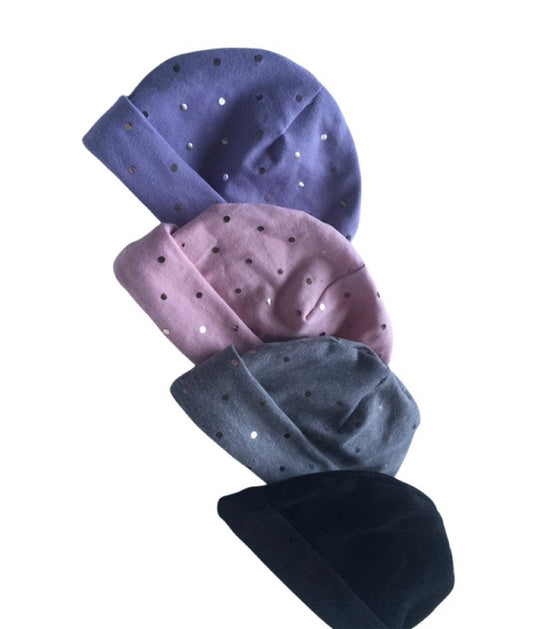 4-Pack -Sparkle Baby Collection” - cotton newborn hats