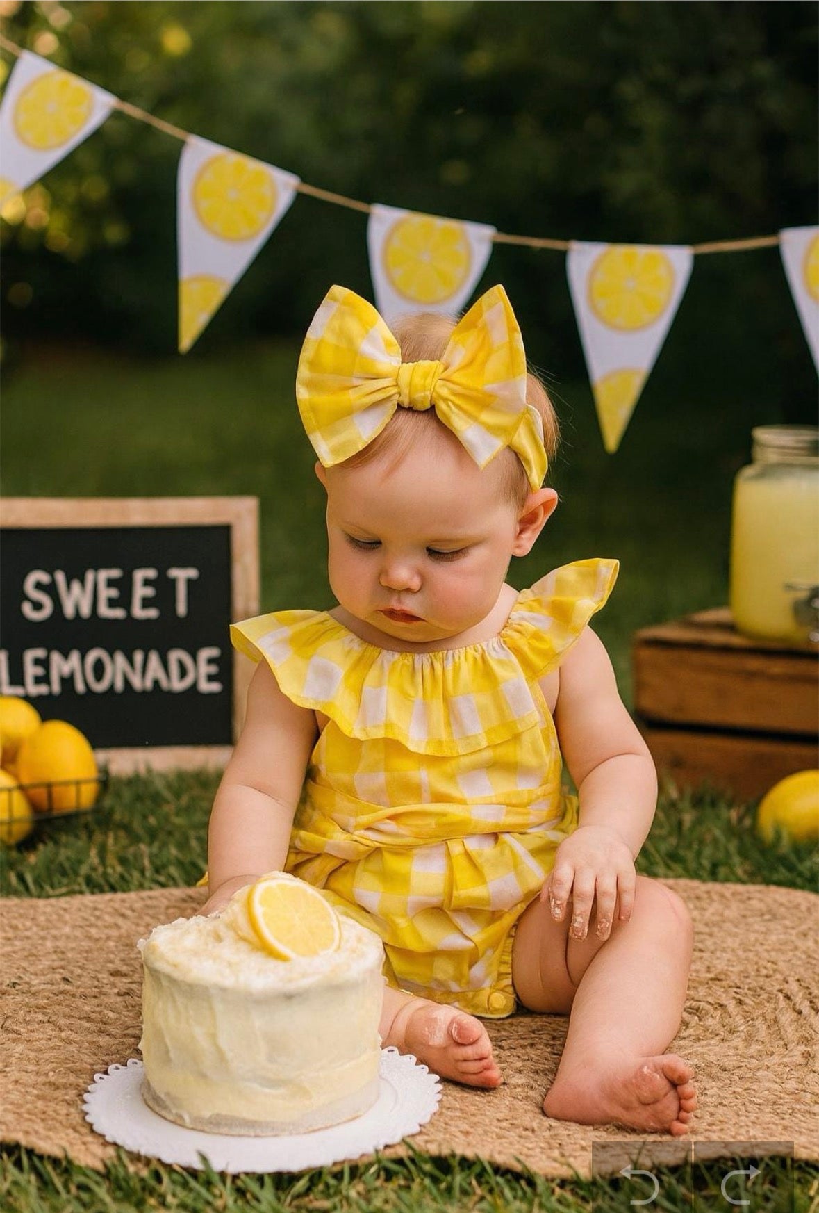 Yellow plaid Summer romper with bow wrap| Baby romper | Toddler romper | Baby overalls | Baby gift