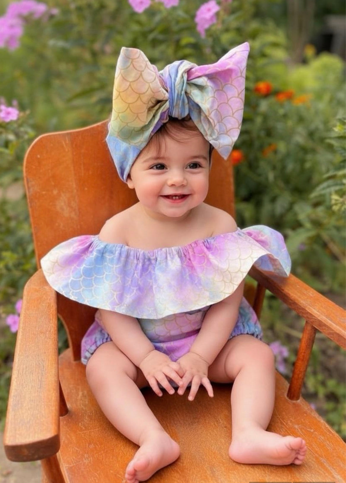 Mermaid romper for a First Birthday Outfit