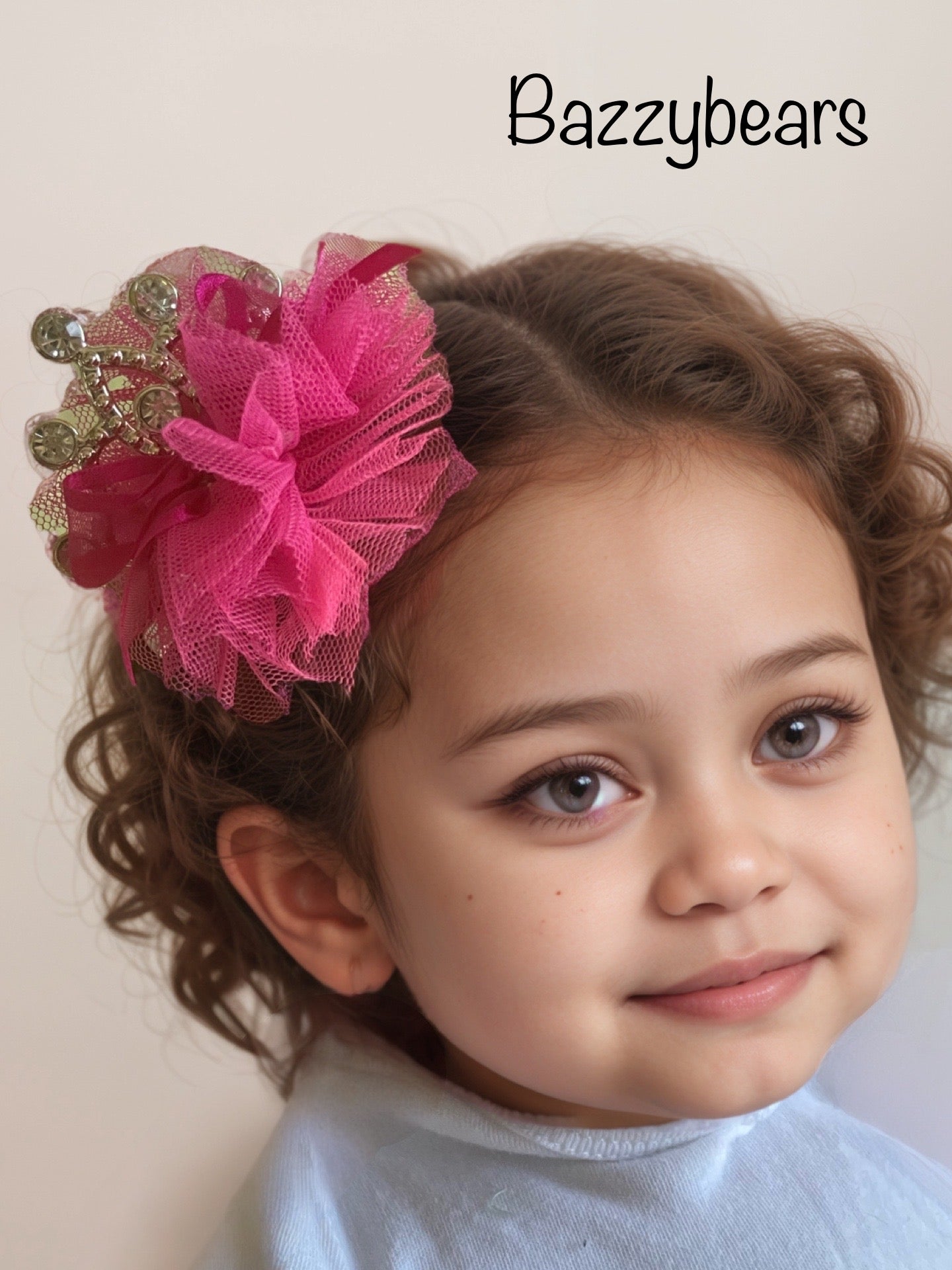 Pink baby girl tiara fuchsia crown