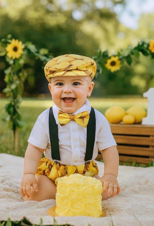 Lemon Baby Outfit | Lemonade Birthday Outfit | Baby Boy Outfit | Cake smash set | Fruity Lemonade Outfit | Toddler Outfit | 0/3m - 2y
